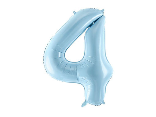 Picture of FOIL BALLOON NUMBER 4 PASTEL BLUE 34 INCH